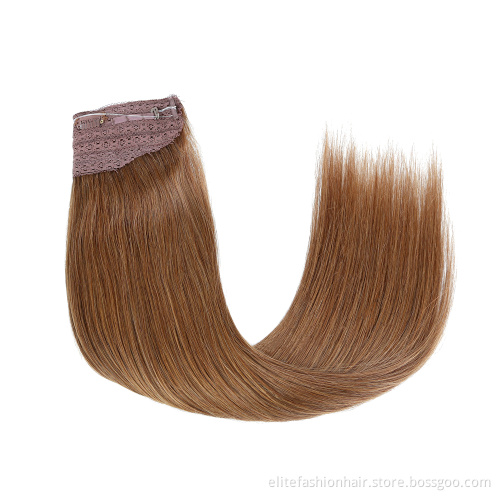 Hot sells high quality Straight HairPiece Wire hair Extension double drawn Halo Hair Extensions Real Human Hair Halo Extensions